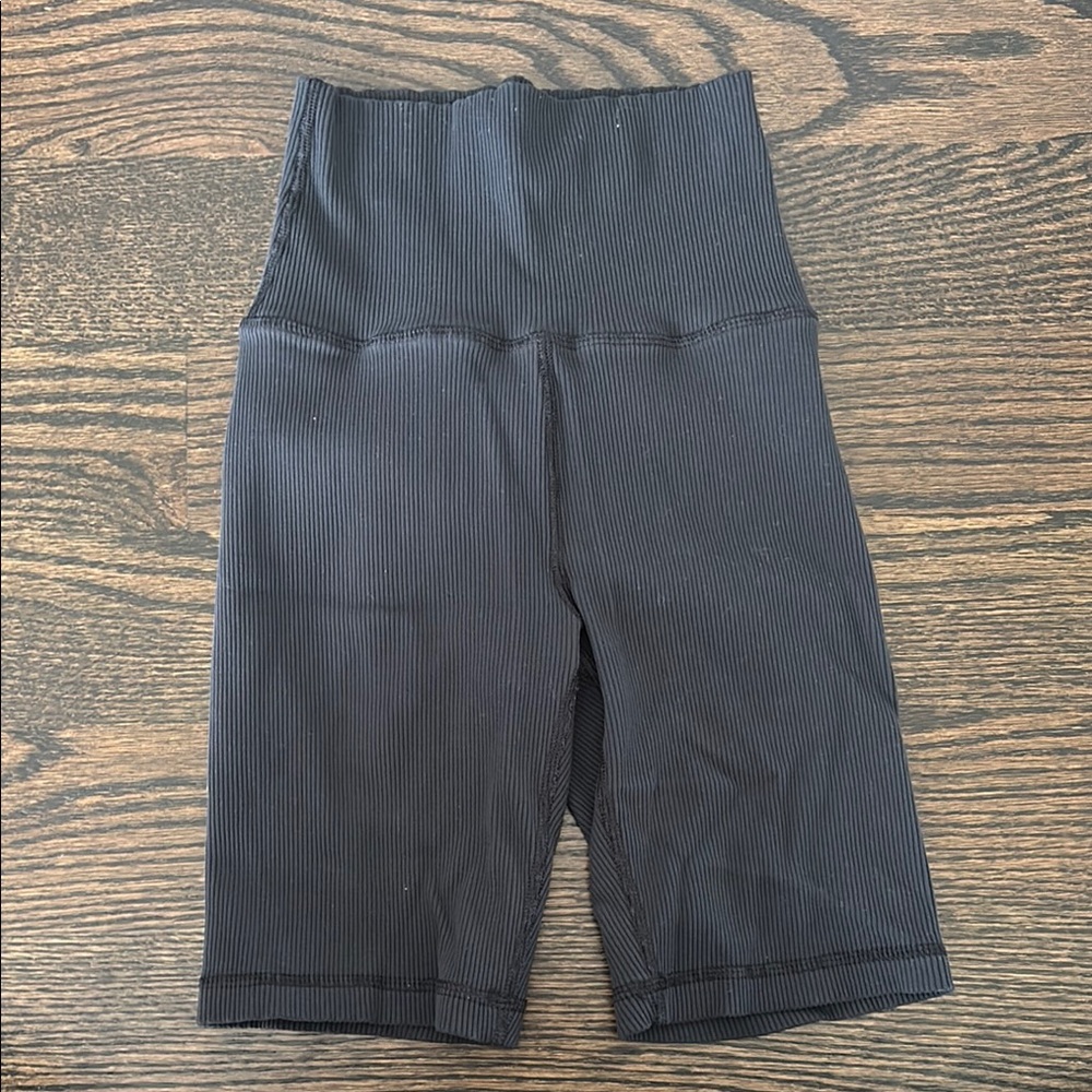 Aerie Ribbed Black Biker Shorts